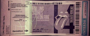 Entrada concierto Rolling Stones Madrid. Gira 14 on fire